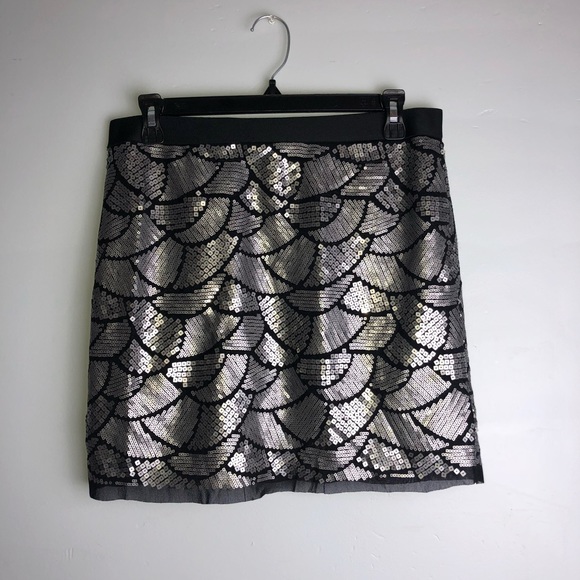 CHELSEA & VIOLET Black and silver sequin skirt - Picture 3 of 5